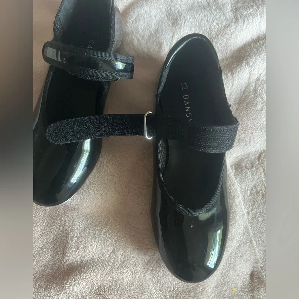 DANSKIN GIRLS TAP DANCE SHOES BLACK - Picture 5 of 9